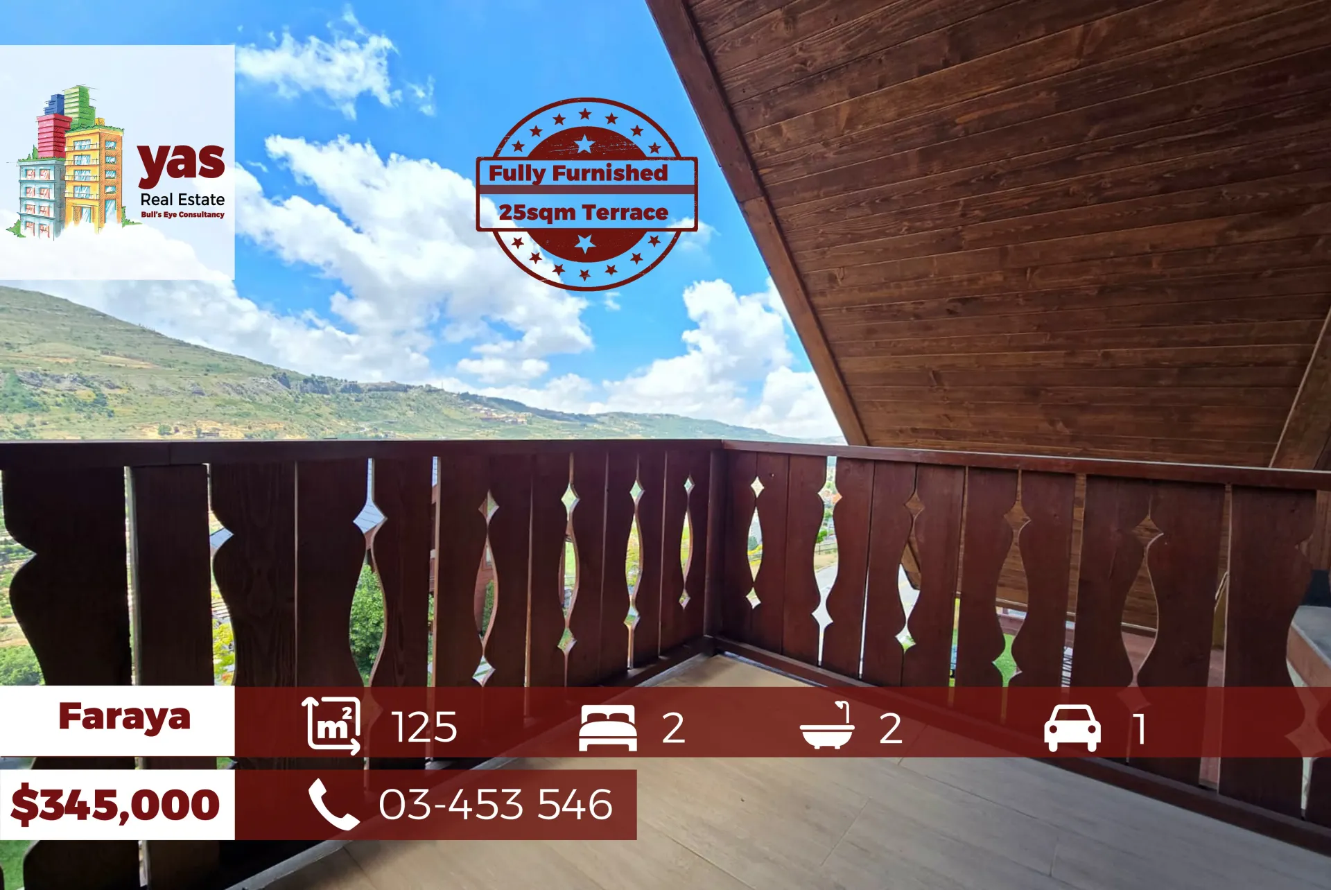 Apartment for Sale in Faraya - 2 bed, 2 bath