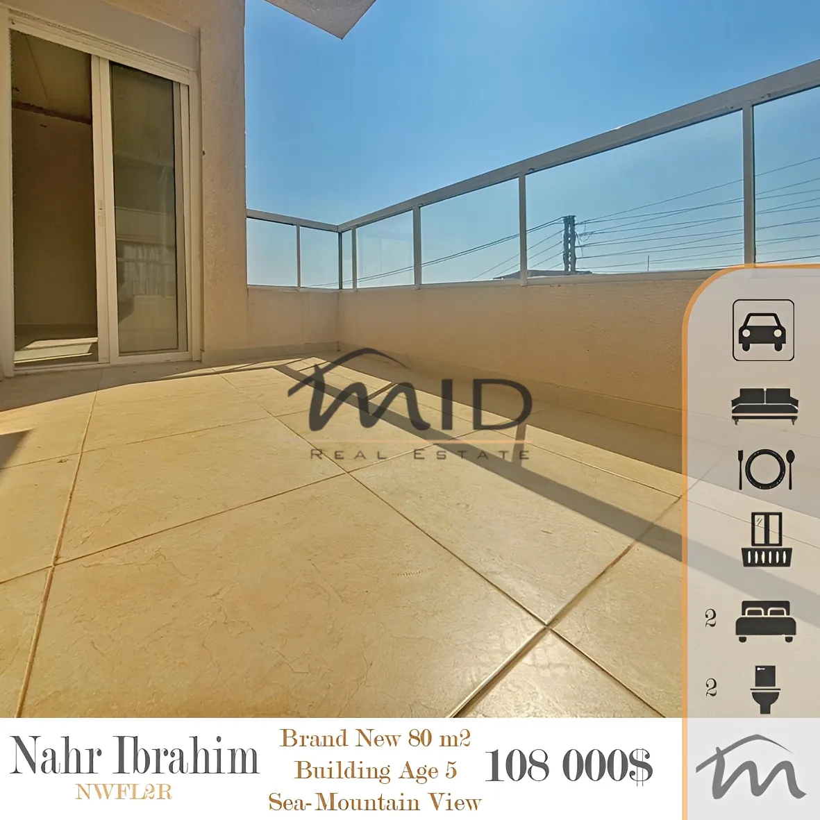 Apartment for sale in Nahr ibrahim, lebanon