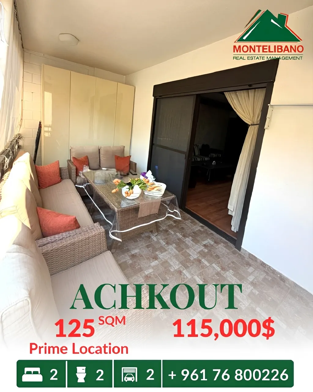 Apartment for sale in Ashqout, Lebanon - 2 bed, 2 bath