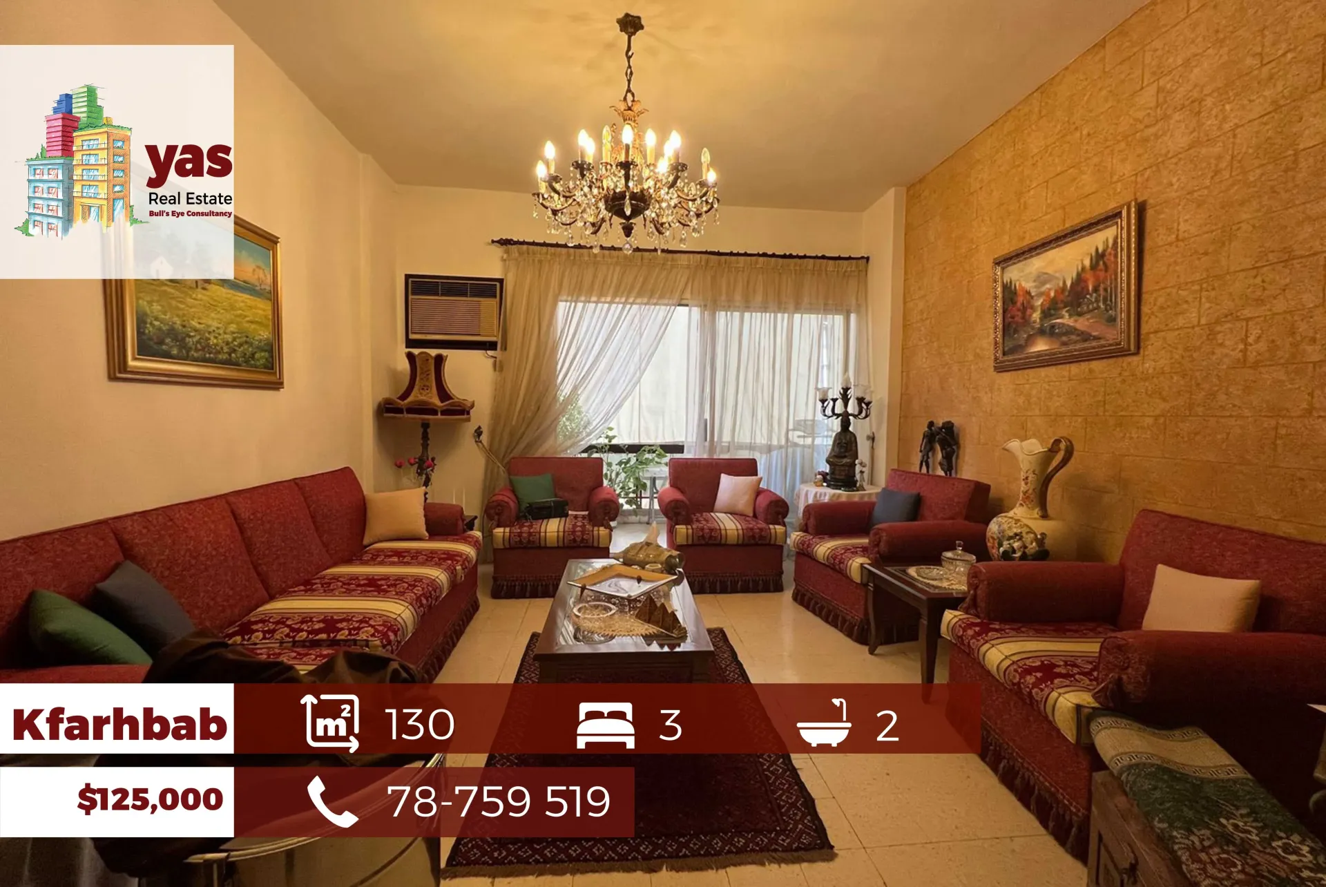 Apartment for Sale in Kfar Hbab - 3 bed, 2 bath