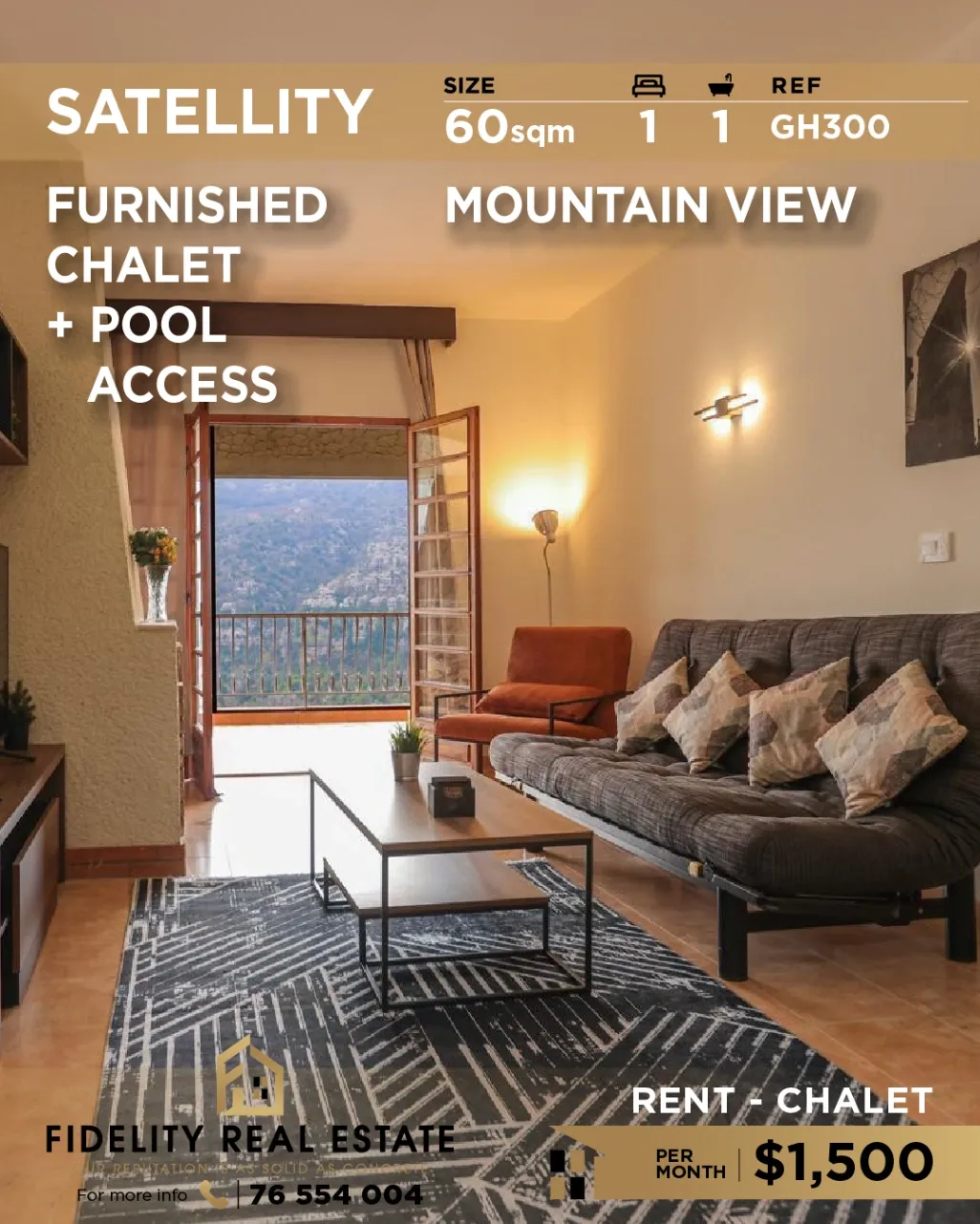 Chalet for rent in Faitroun, Lebanon - 1 bed, 1 bath