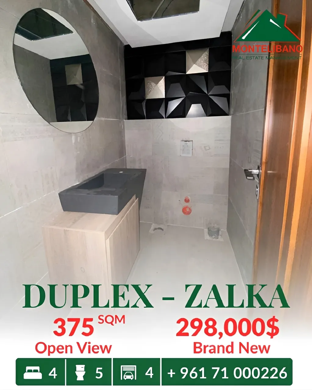 Duplex for sale in Zalqa, Lebanon
