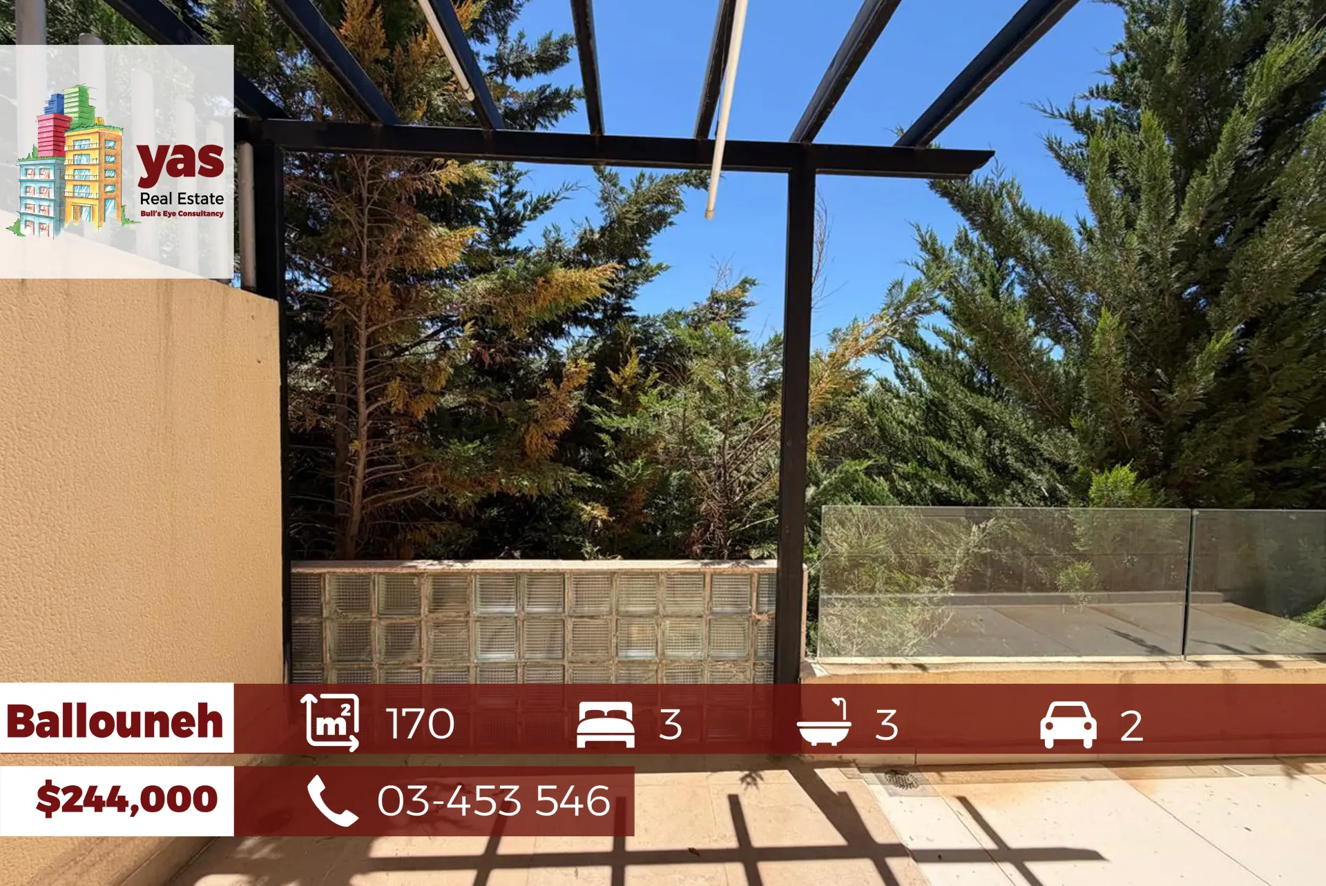 Apartment for Sale in Ballouneh - 3 bed, 3 bath