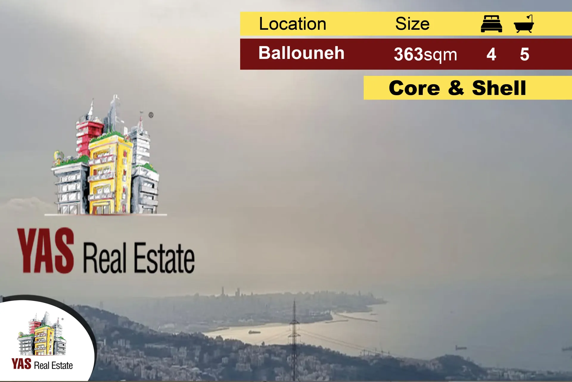 Apartment for Sale in Ballouneh - 4 bed, 5 bath