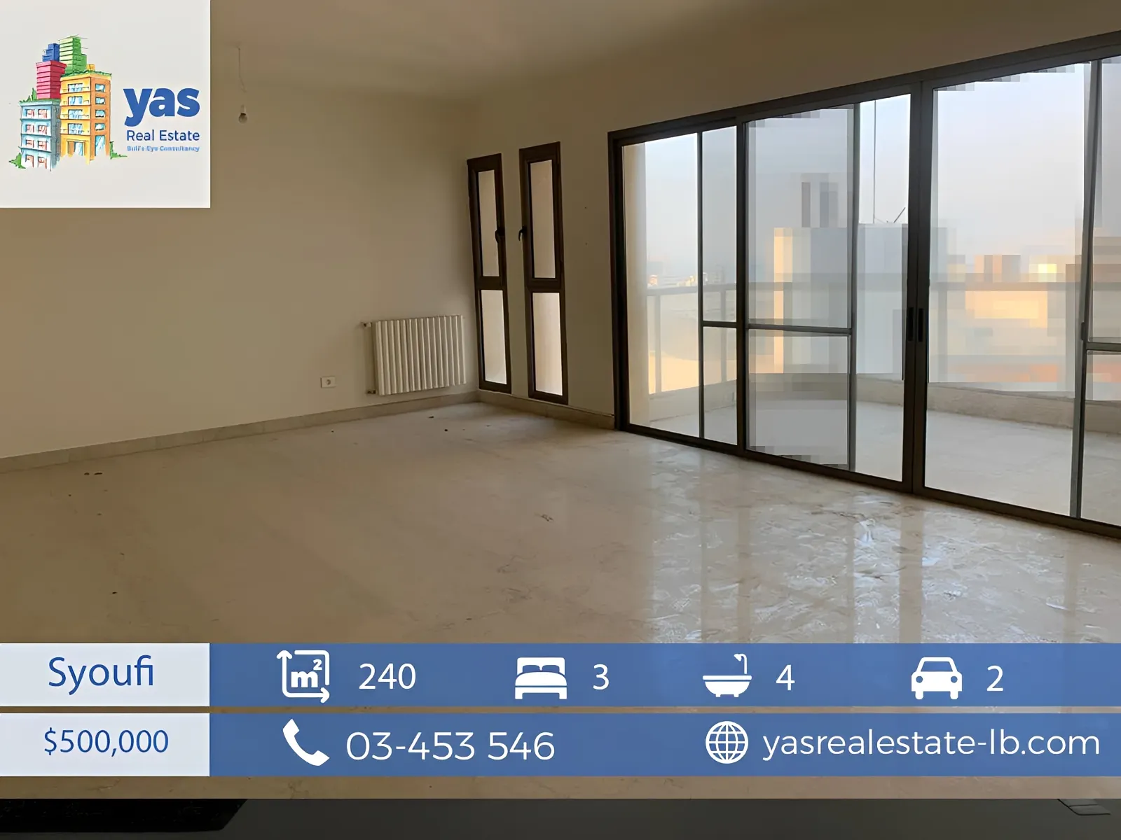 Apartment for Sale in Achrafieh - 3 bed, 4 bath