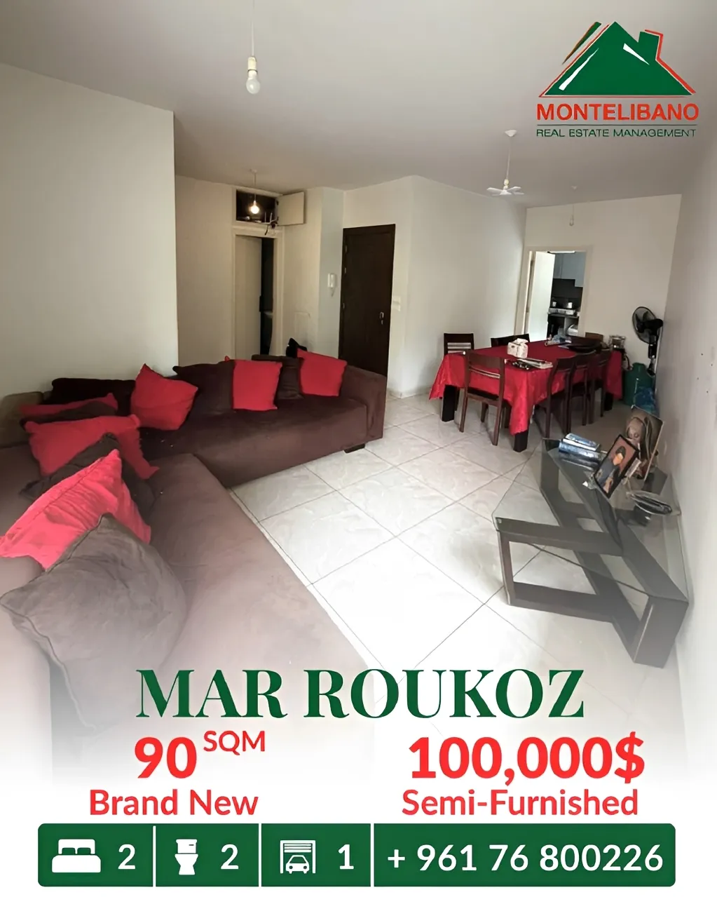 Apartment for sale in Mar Roukoz