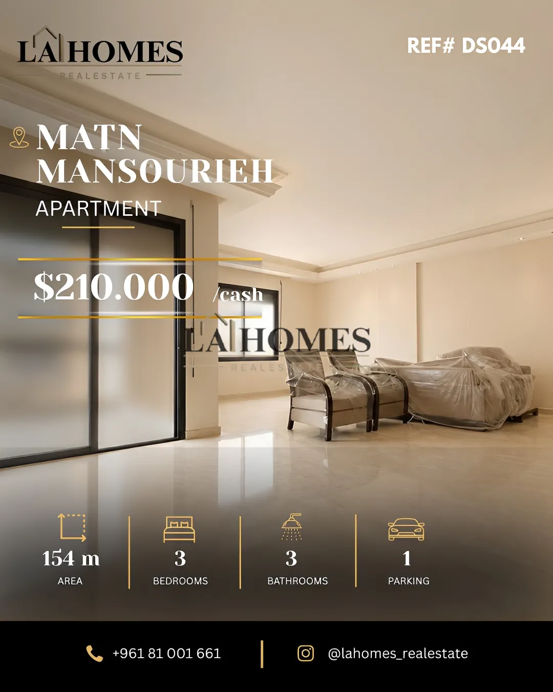 Apartment for sale in Mansourieh
