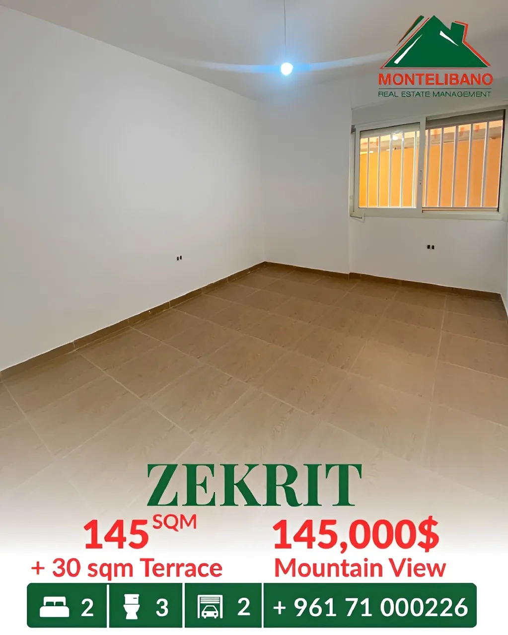 Apartment for sale in Zikrit, Lebanon
