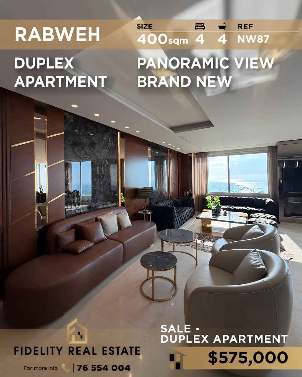 Apartment for sale in Rabweh, Bayrut, Lebanon