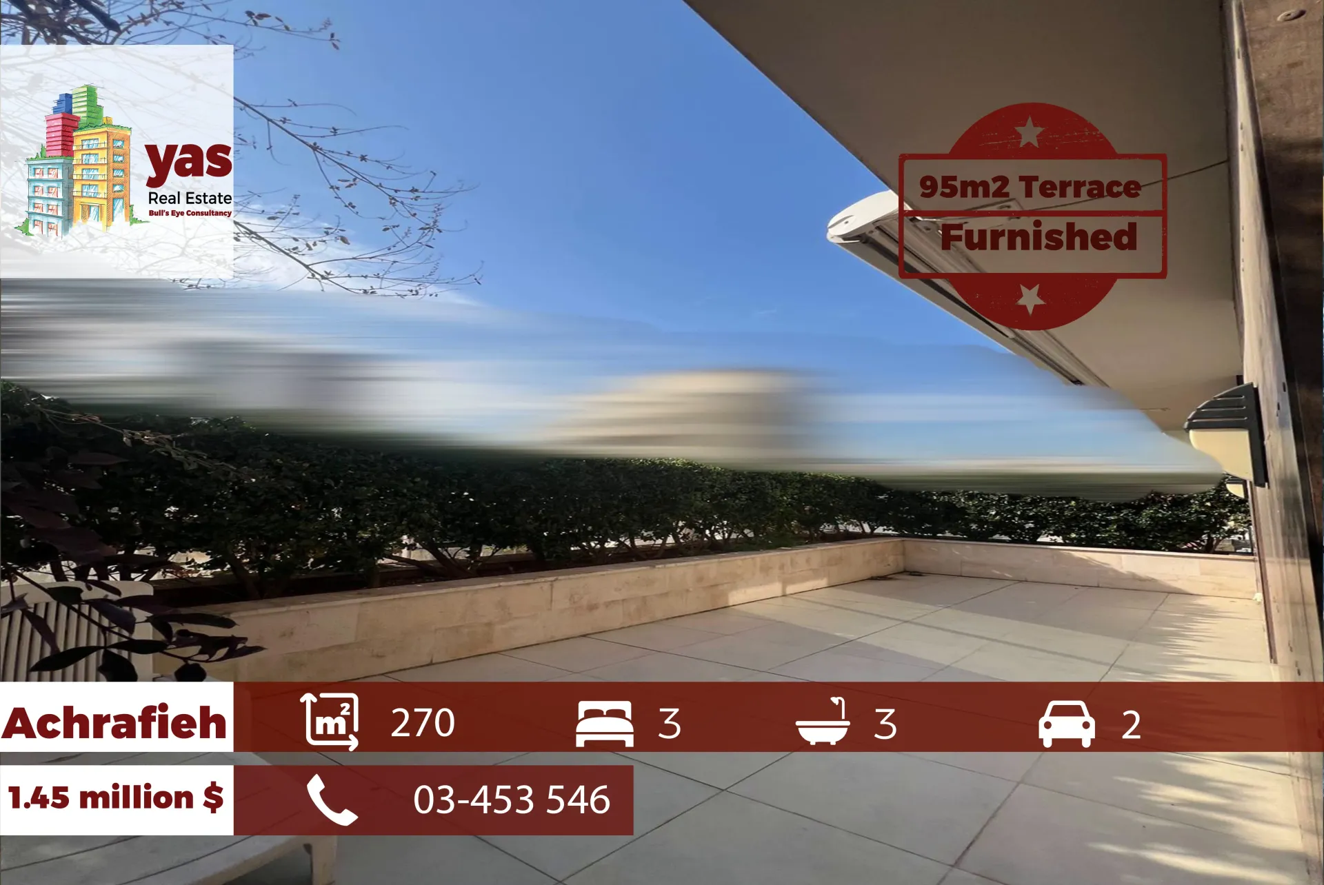 Apartment for Sale in Achrafieh - 3 bed, 3 bath