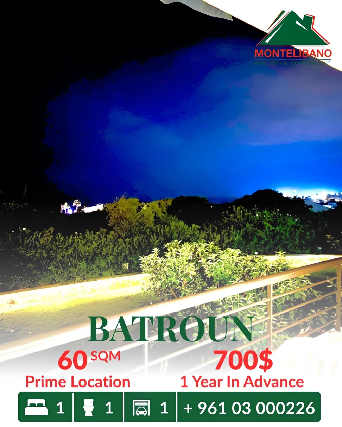 Apartment for rent in Batroun, Lebanon