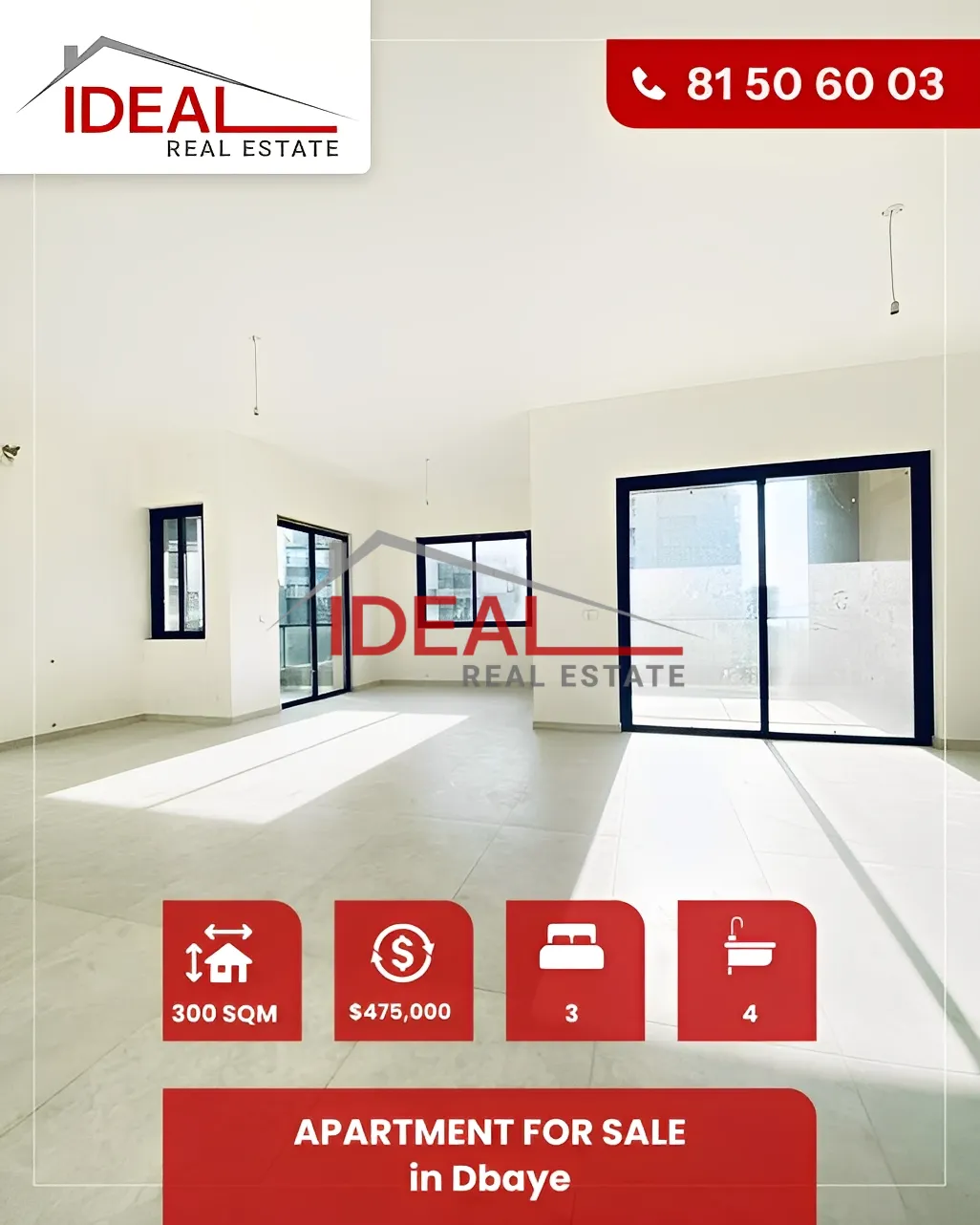 Apartment for Sale in Dbayeh, Lebanon - 3 bed, 4 bath