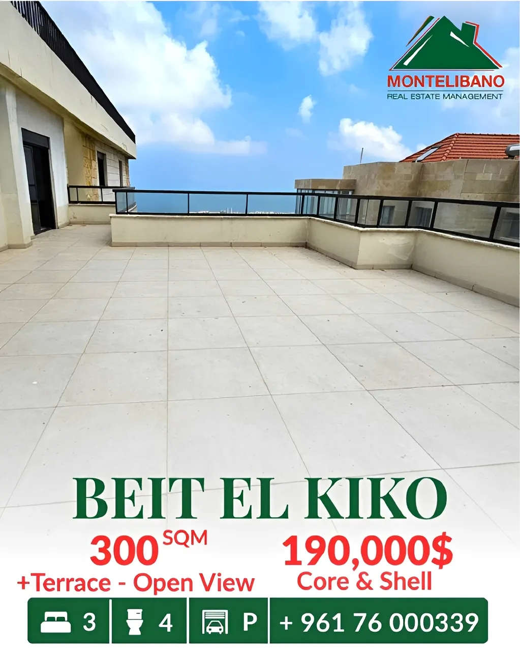 Apartment for sale in Beit El Kiko, Lebanon - 3 bed, 4 bath