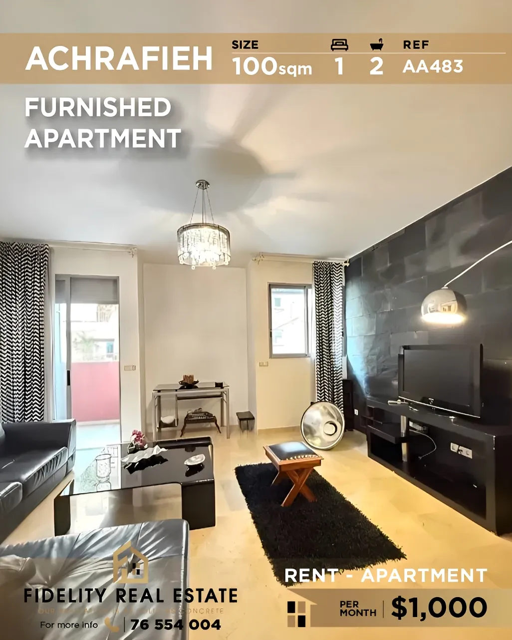 Apartment for rent in Achrafieh, Beirut, Lebanon