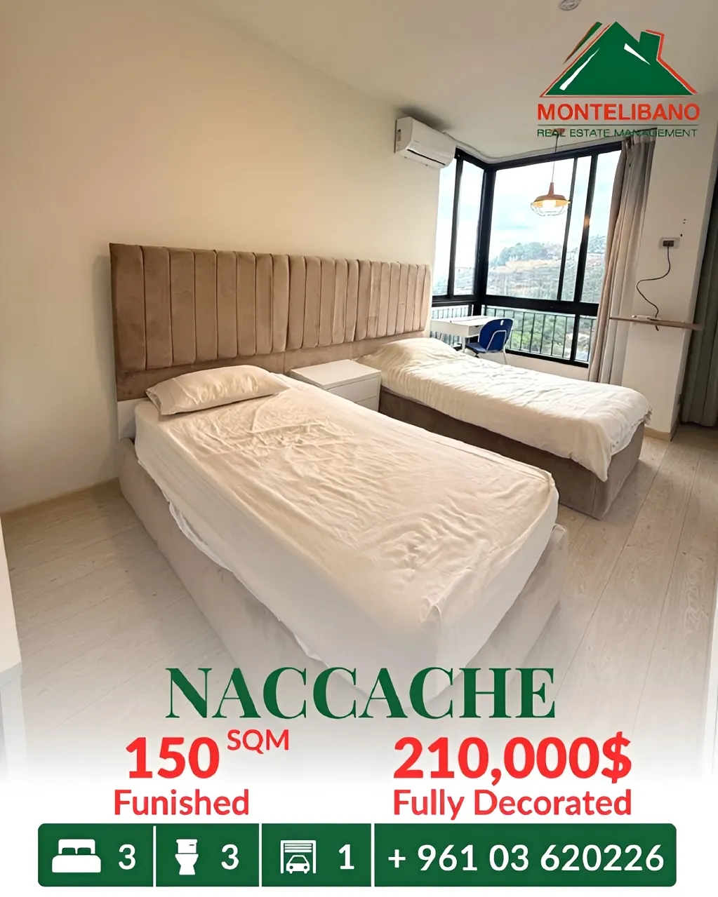 Apartment for sale in Naccache