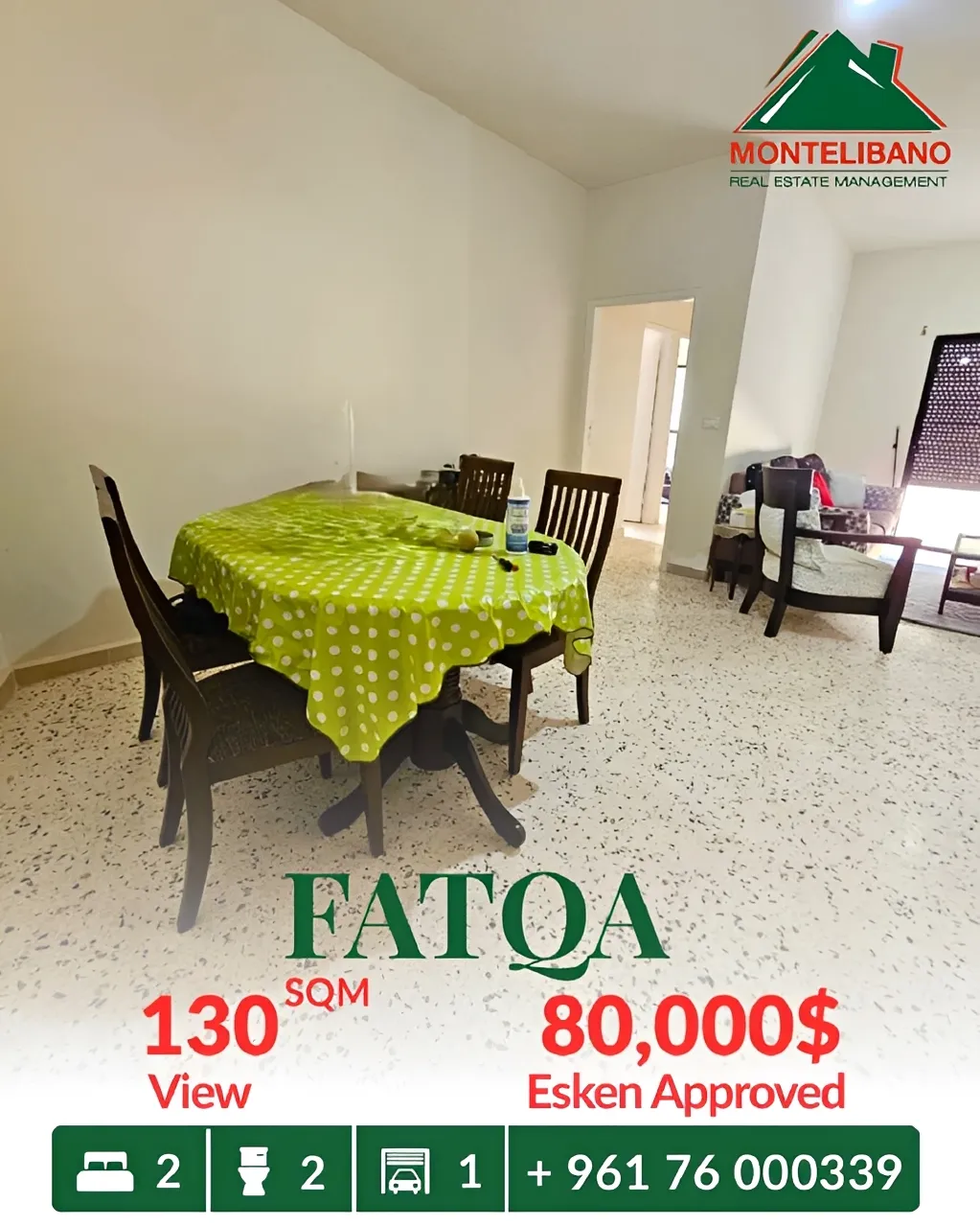 Apartment for sale in Fatqa, Lebanon - 2 bed, 2 bath