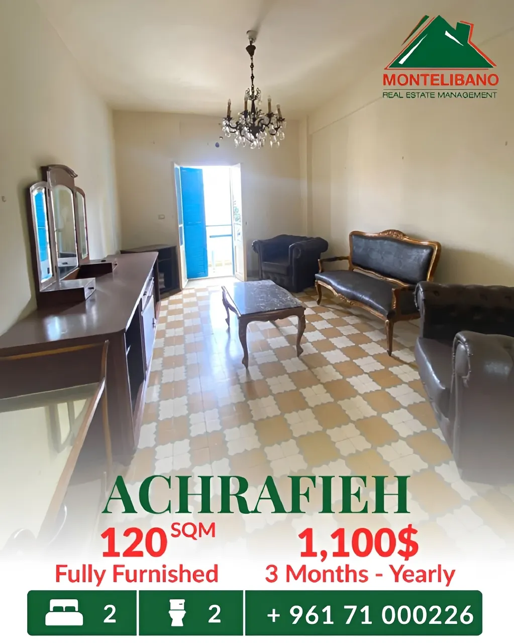 Apartment for rent in Achrafieh