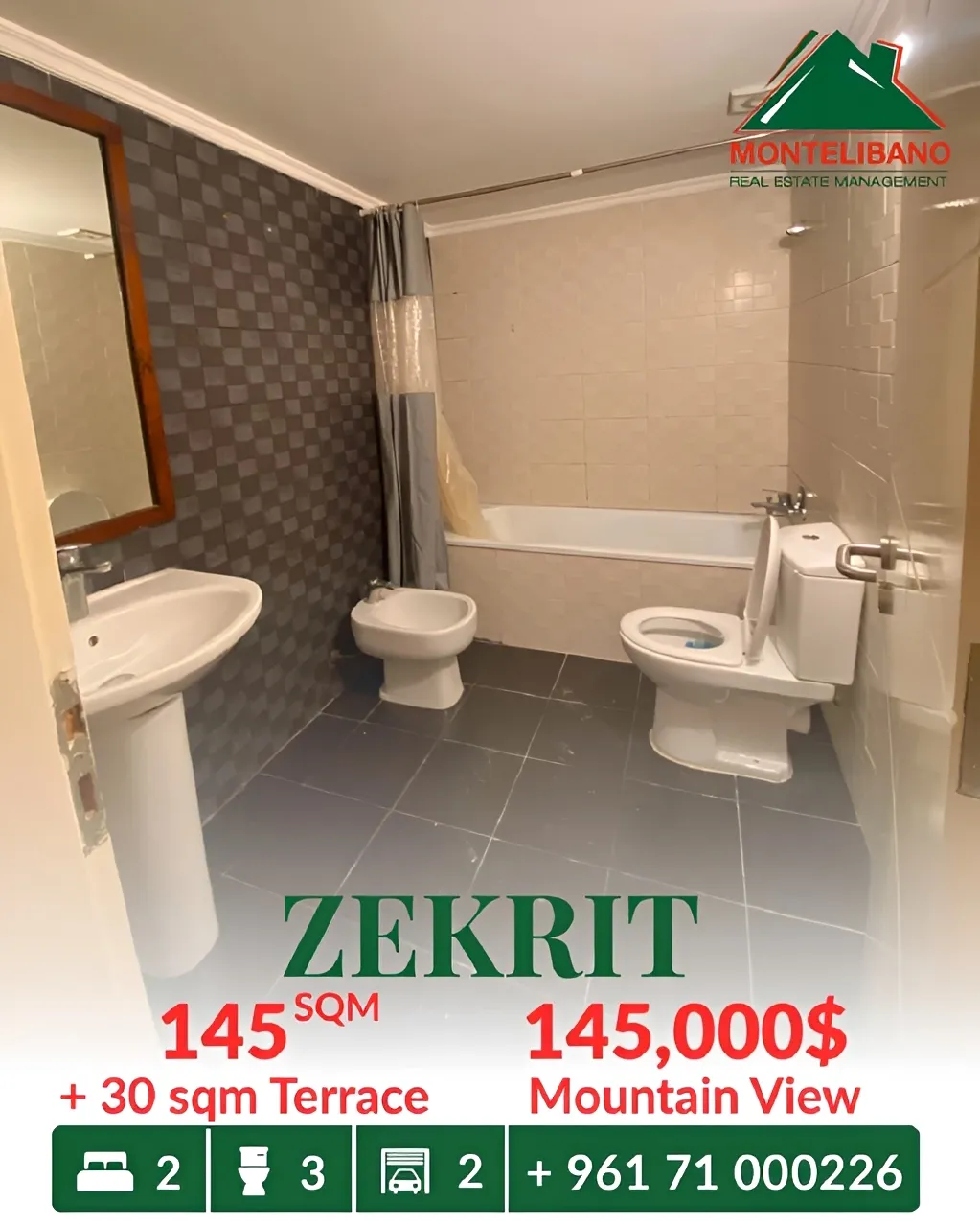 Apartment for sale in Zikrit, Lebanon