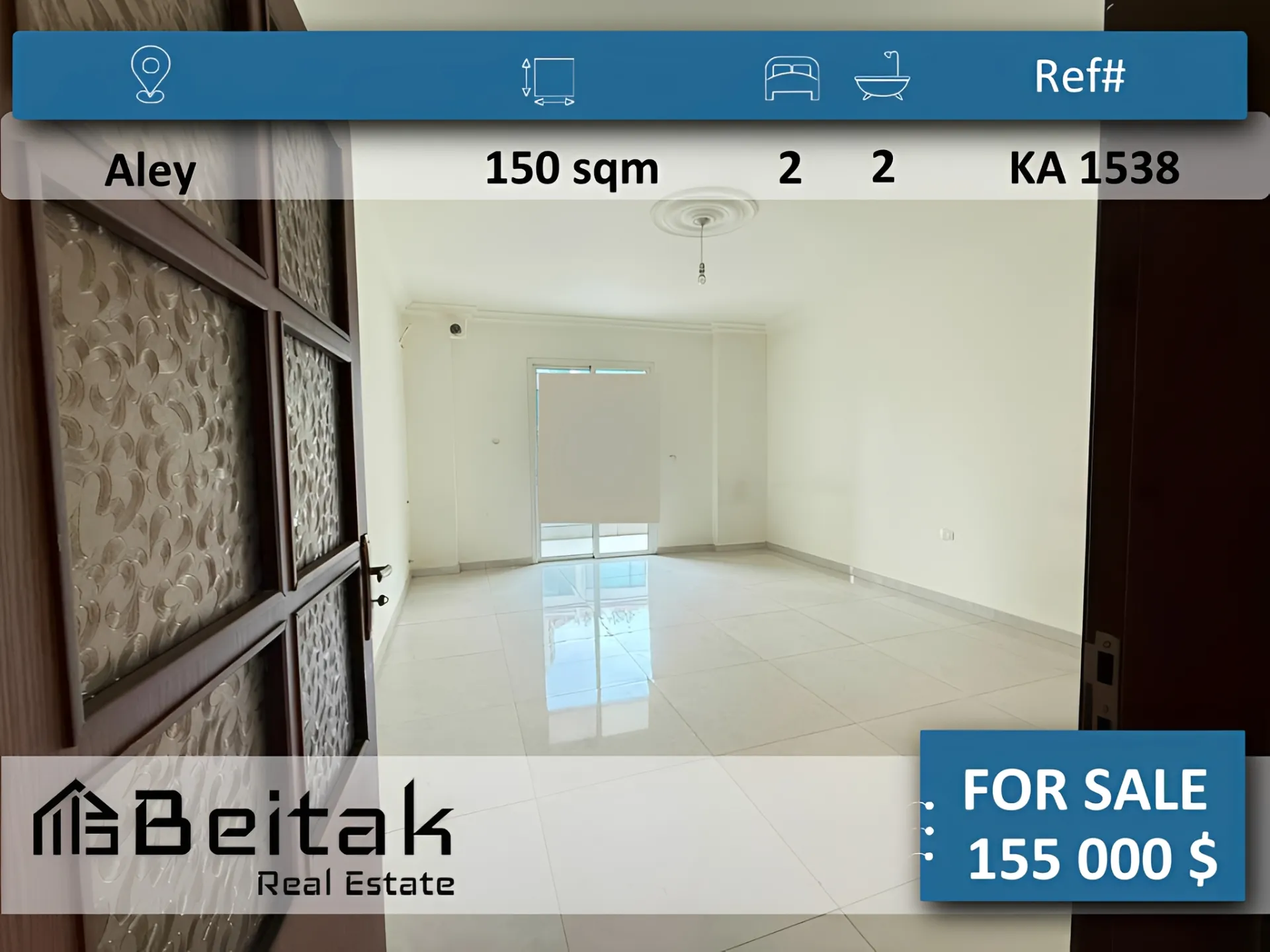Apartment for sale in Aley, Lebanon - 2 bed, 2 bath