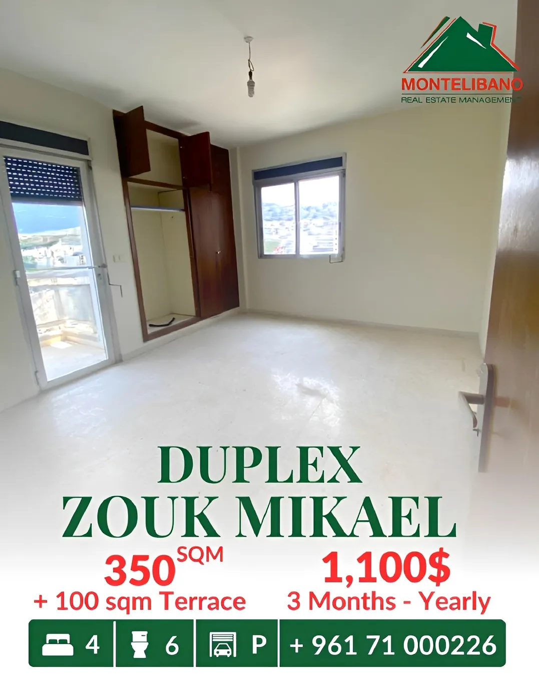 Duplex for rent in Zouk Mikael, Lebanon
