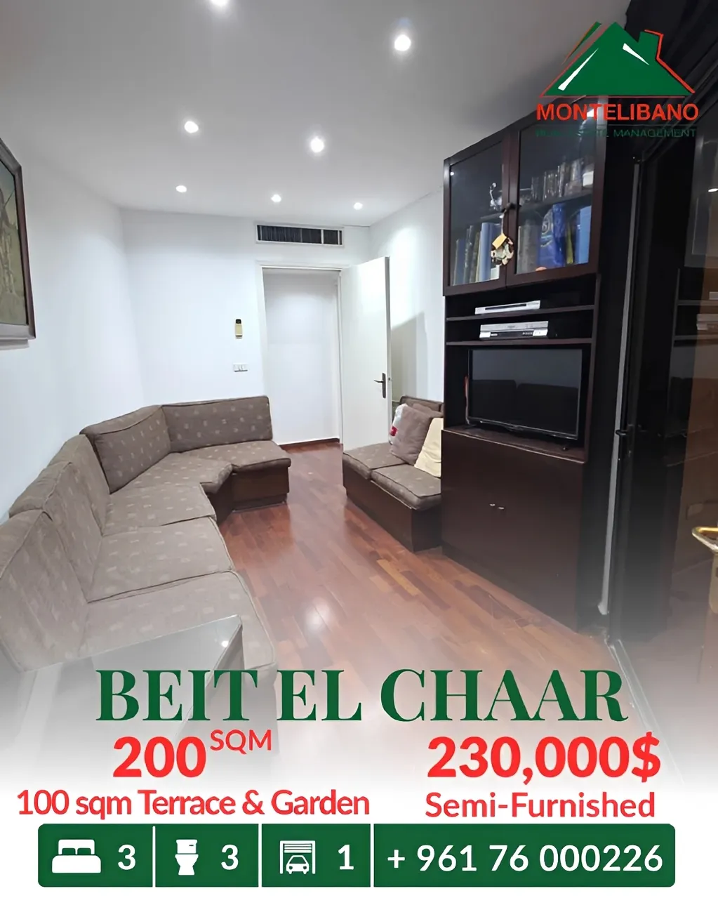 Apartment for sale in Beit El Chaar
