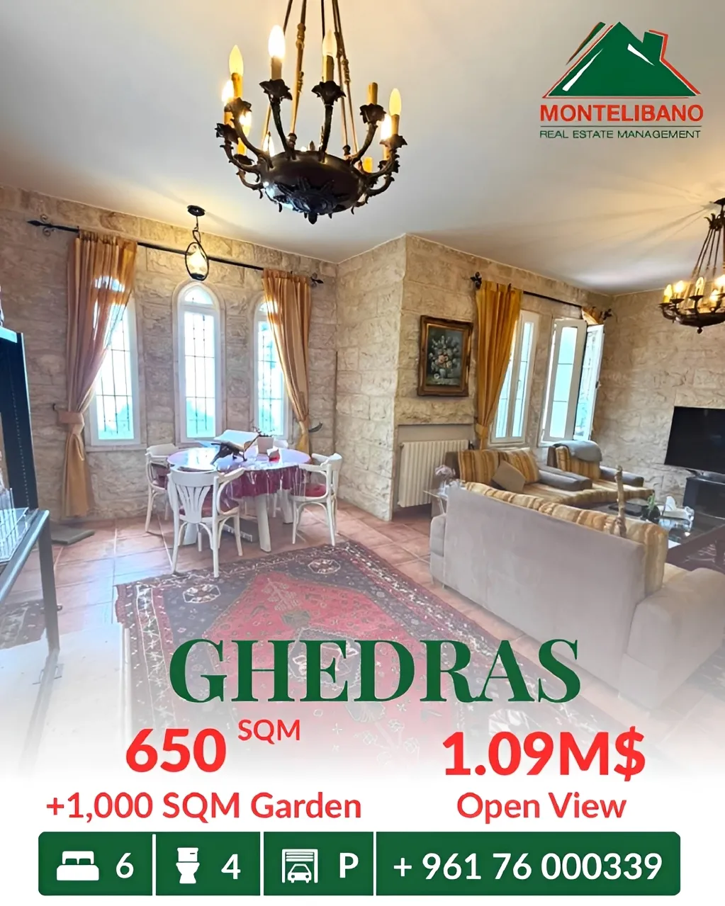 Apartment for sale in Ghadras, Lebanon
