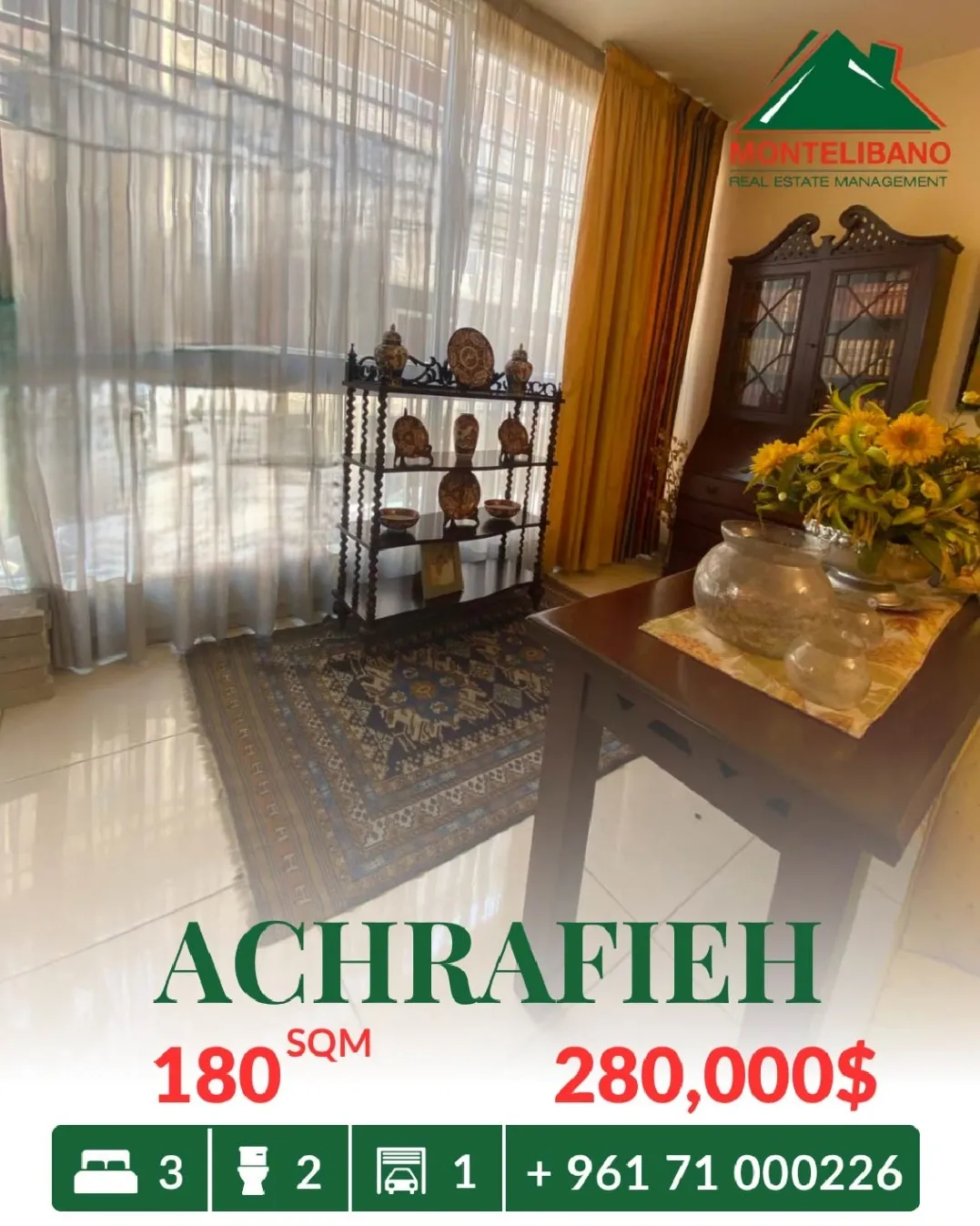 Apartment for sale in Achrafieh, Beirut, Lebanon