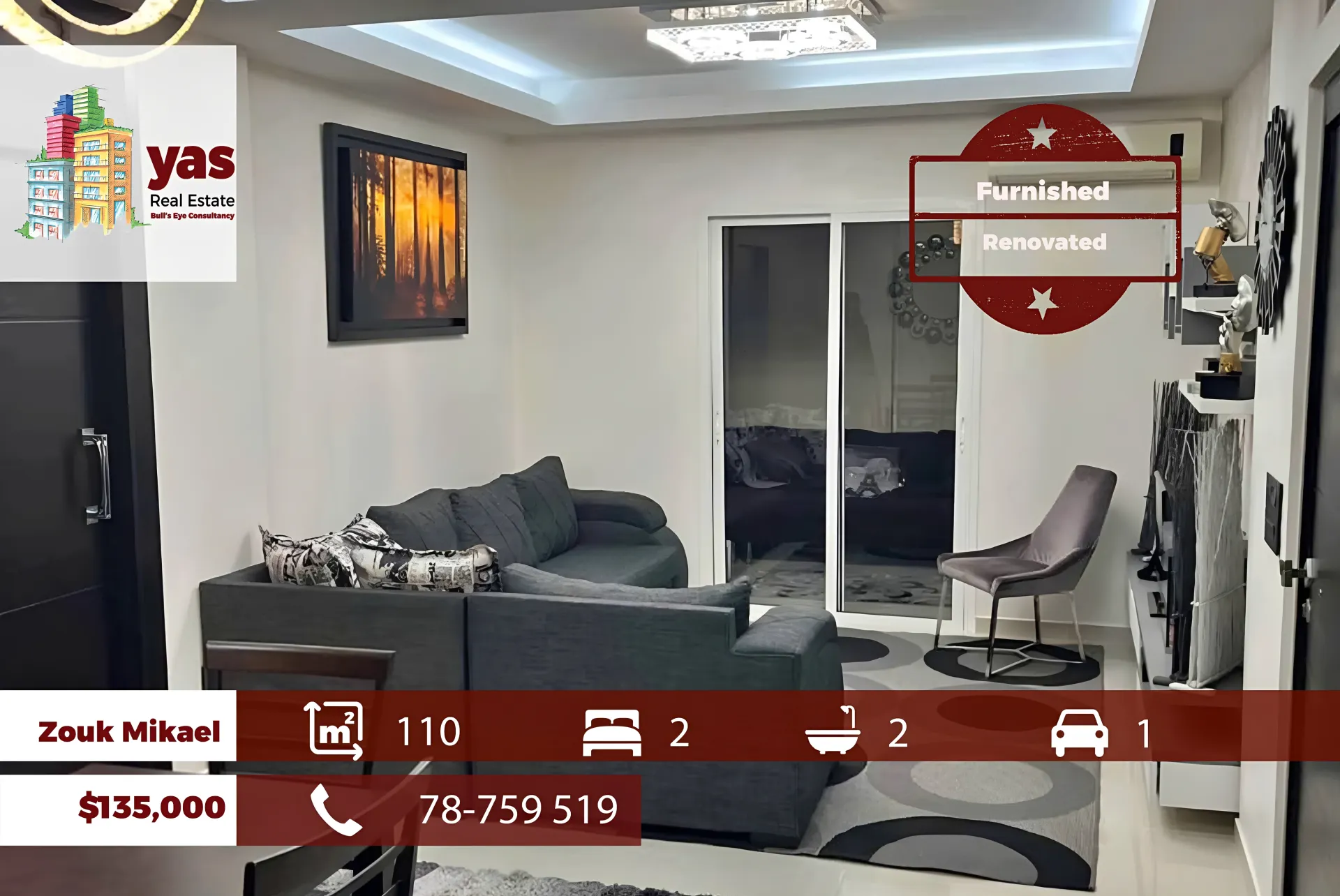 Apartment for Sale in Zouk Mikael