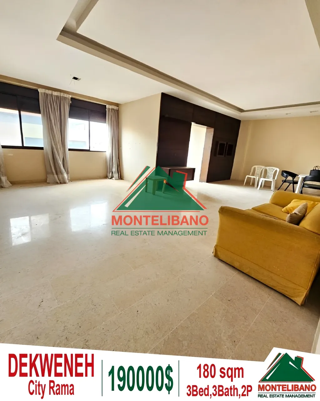 Apartment for Sale in Dekwaneh, Lebanon - 3 bed, 3 bath