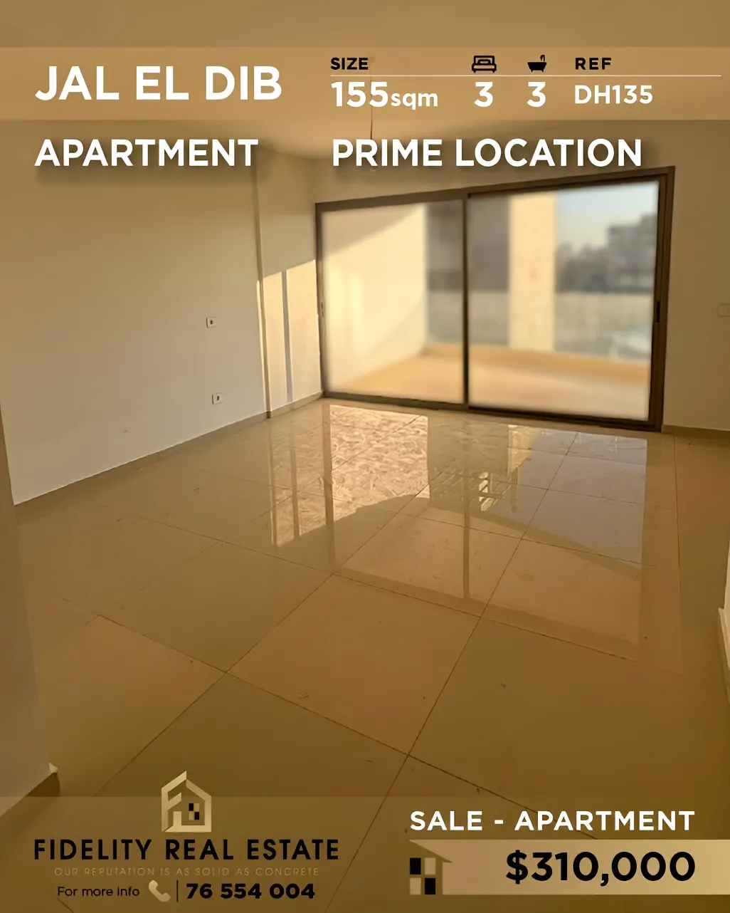 Apartment for sale in Jal El Dib, Lebanon - 3 bed, 3 bath