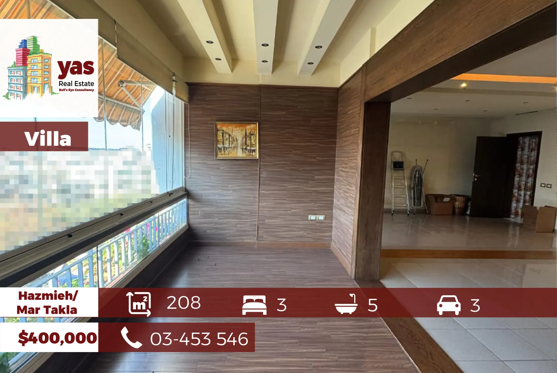 Apartment for Sale in Hazmieh - 3 bed, 5 bath
