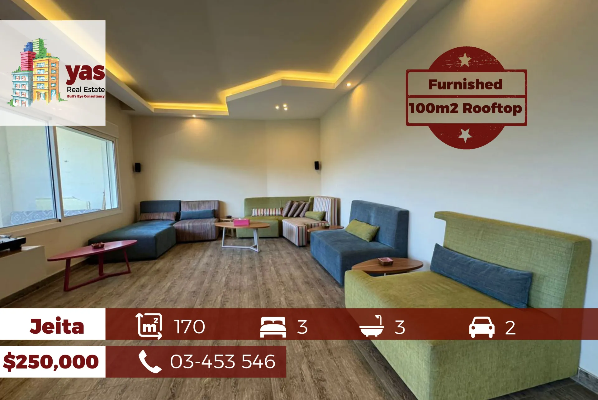 Apartment for Sale in Jeita - 3 bed, 3 bath