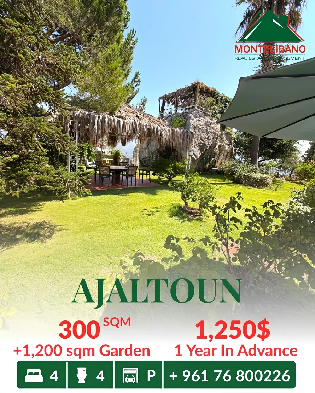 Apartment for rent in Ajaltoun, Lebanon