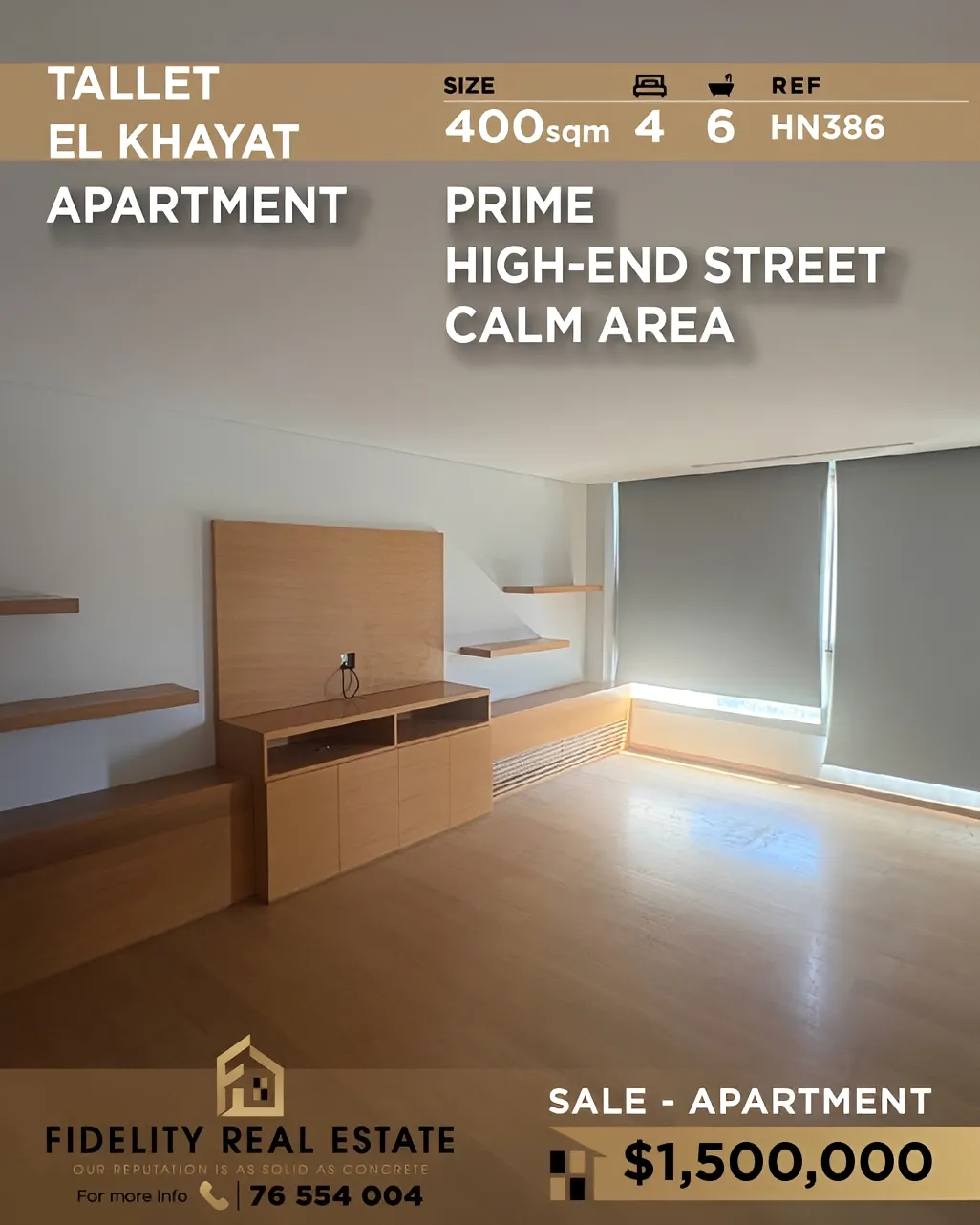 Apartment for sale in Tallet El Khayyat, Bayrut, Lebanon - 4 bed, 6 bath