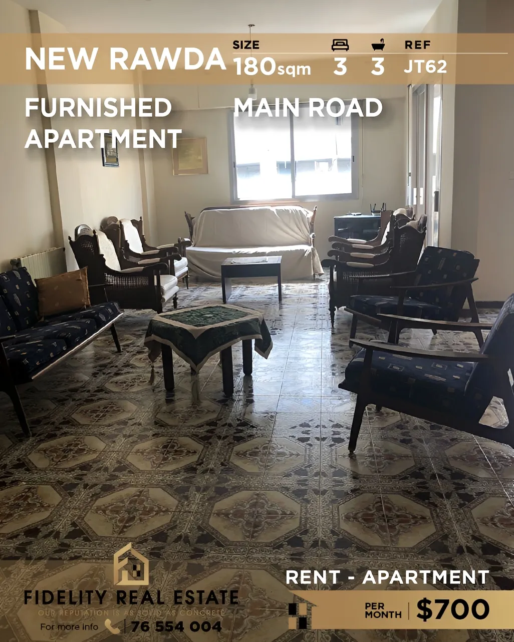 Apartment for rent in New Rawda, Beirut, Lebanon - 3 bed, 3 bath
