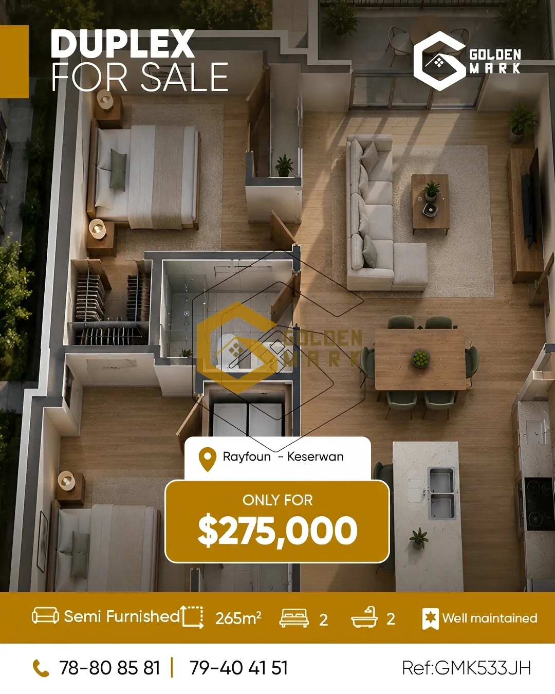 Duplex for Sale in Rayfoun
