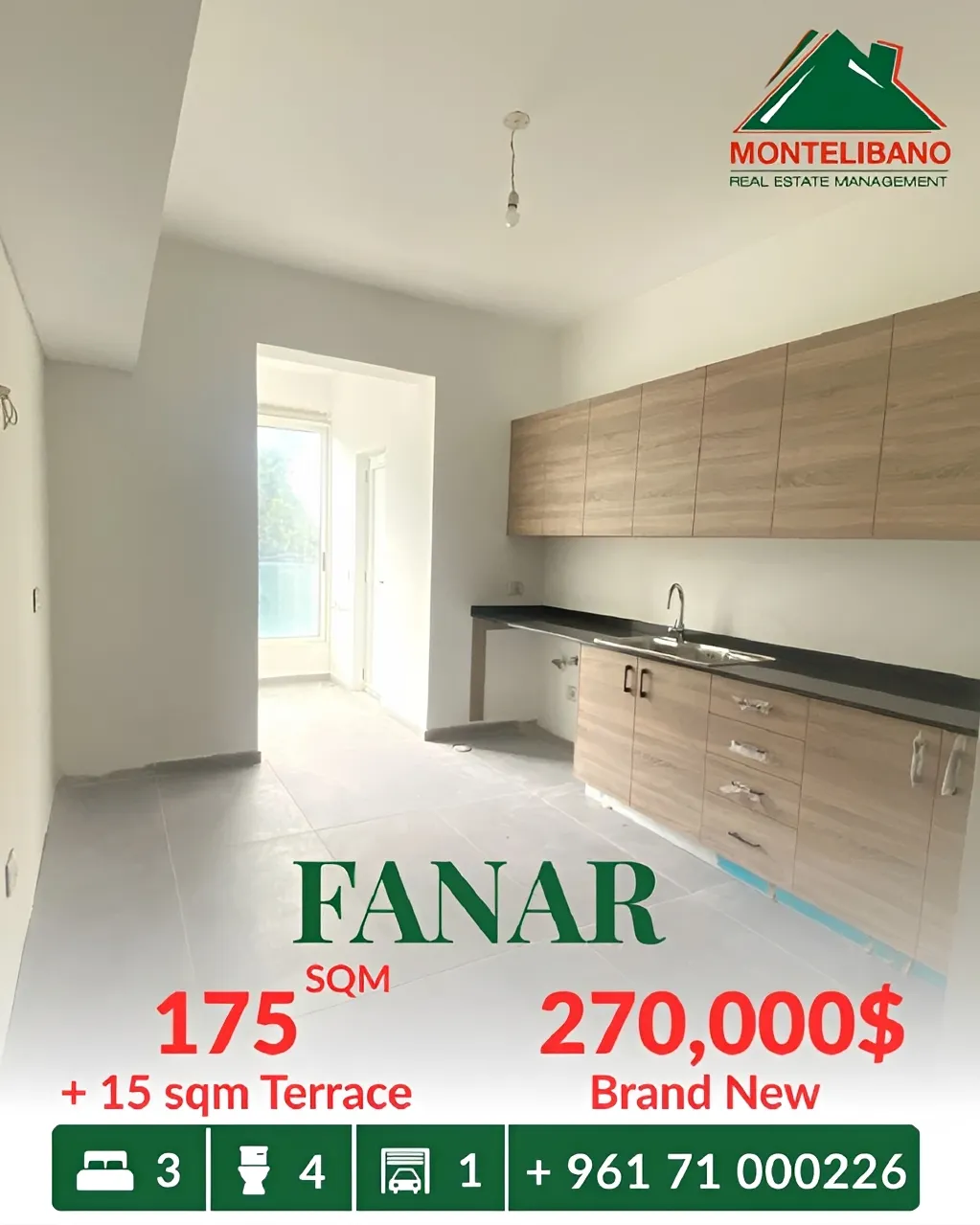 Apartment for sale in Fanar, Lebanon - 3 bed, 4 bath