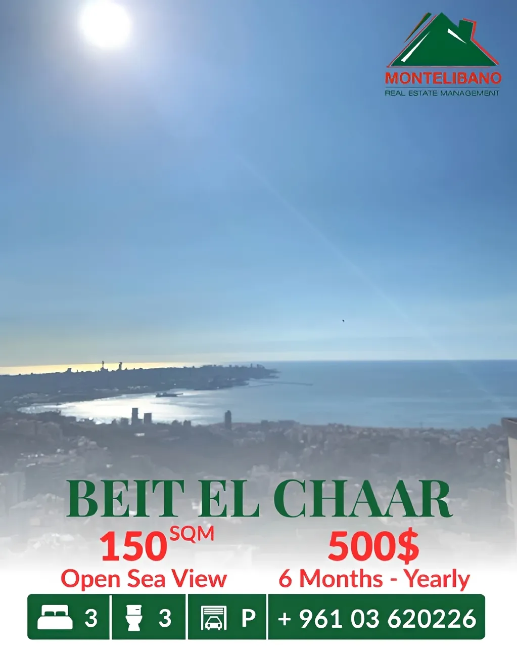 Apartment for rent in Beit El Chaar