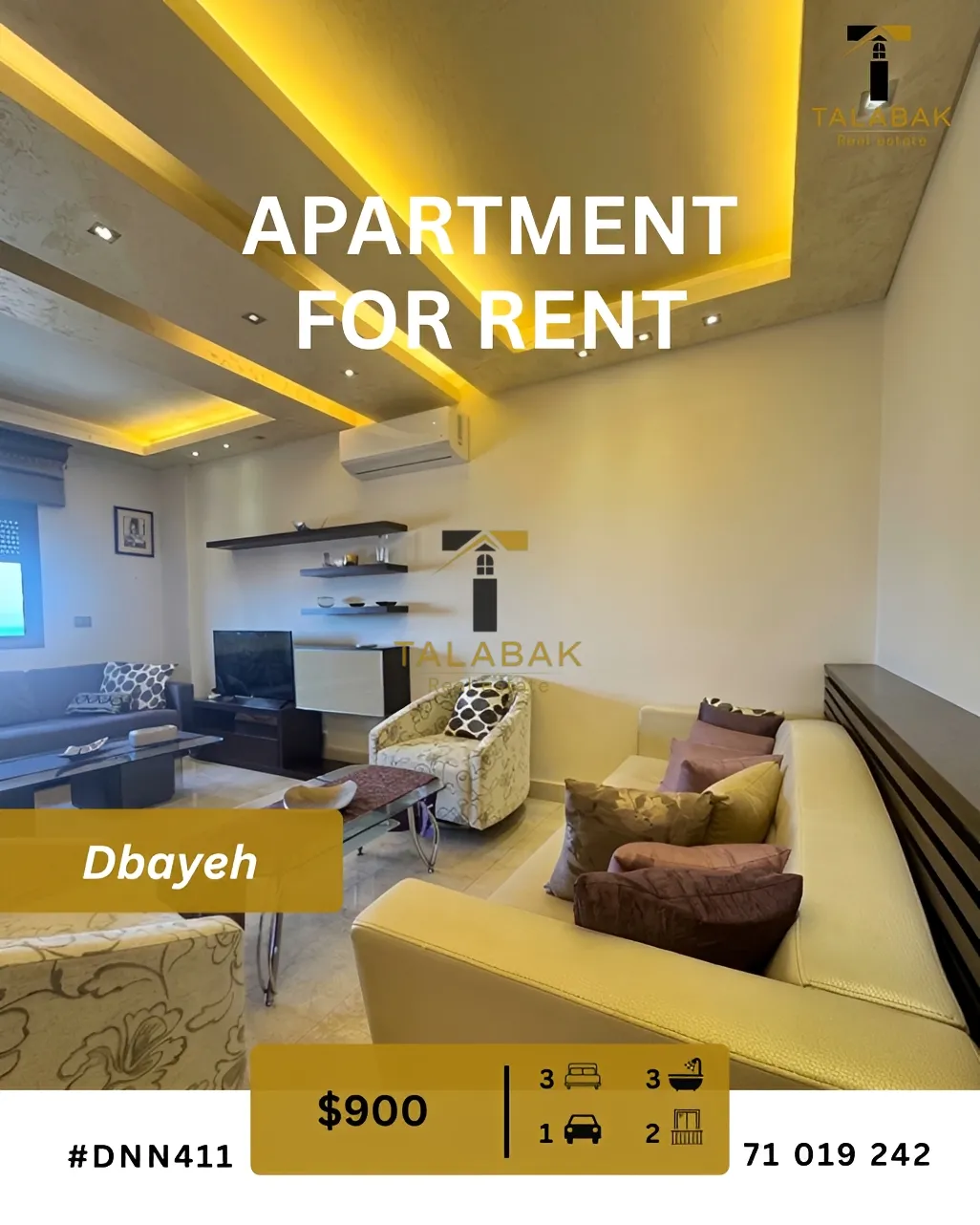 Apartment for rent in Dbayeh