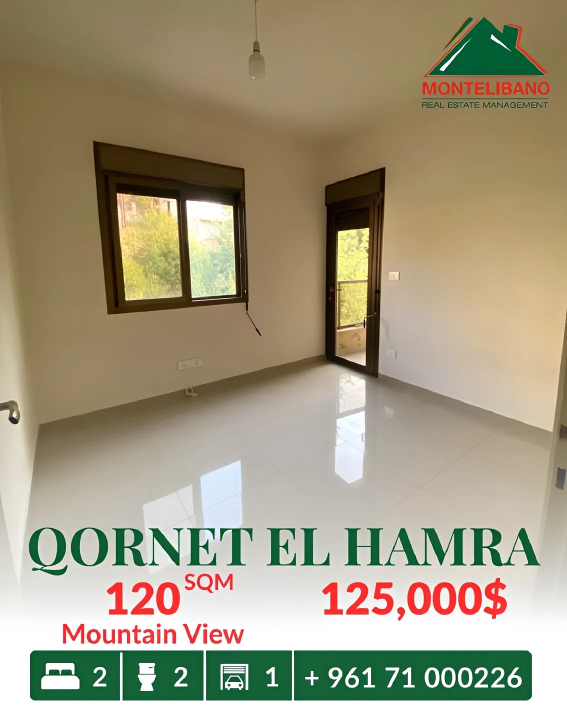 Apartment for sale in Qornet El Hamra, Lebanon