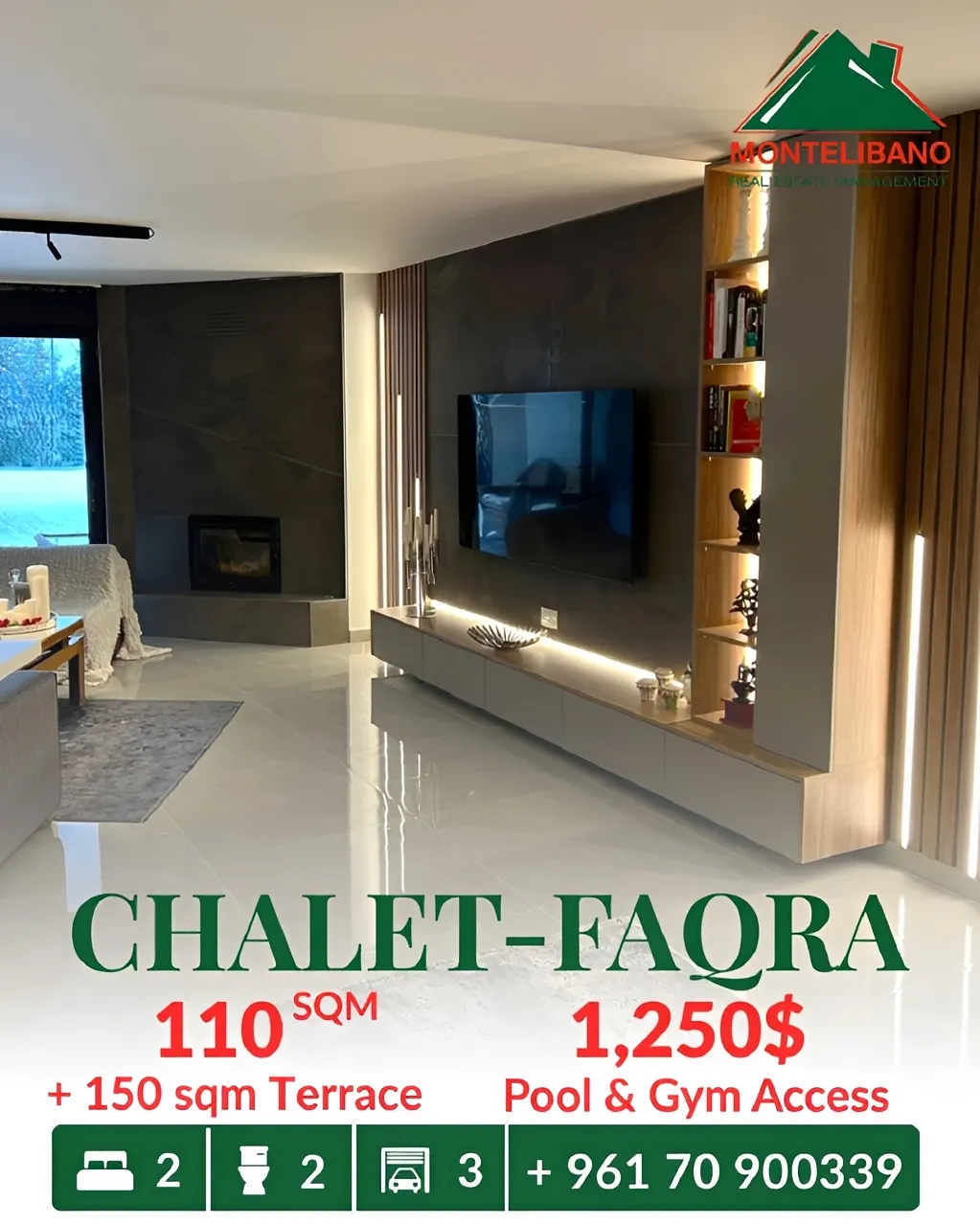 Chalet for rent in Faqra, Lebanon