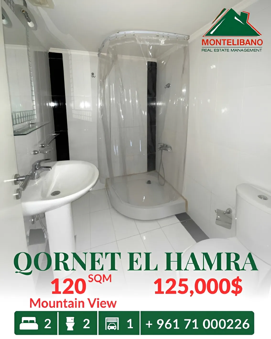 Apartment for sale in Qornet El Hamra, Lebanon