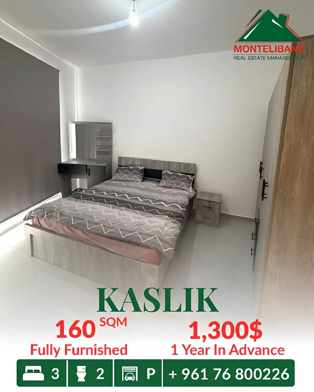 Apartment for rent in Kaslik