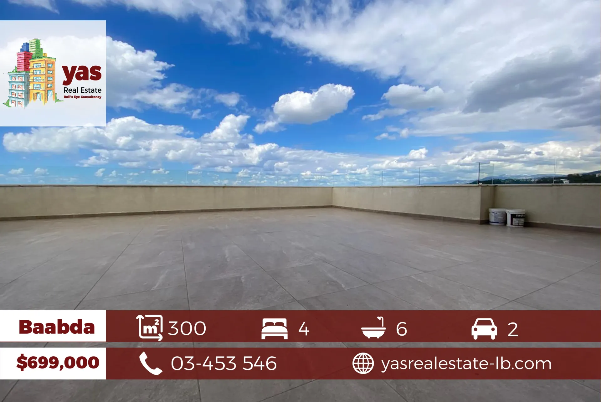 Apartment for Sale in Baabda - 4 bed, 6 bath