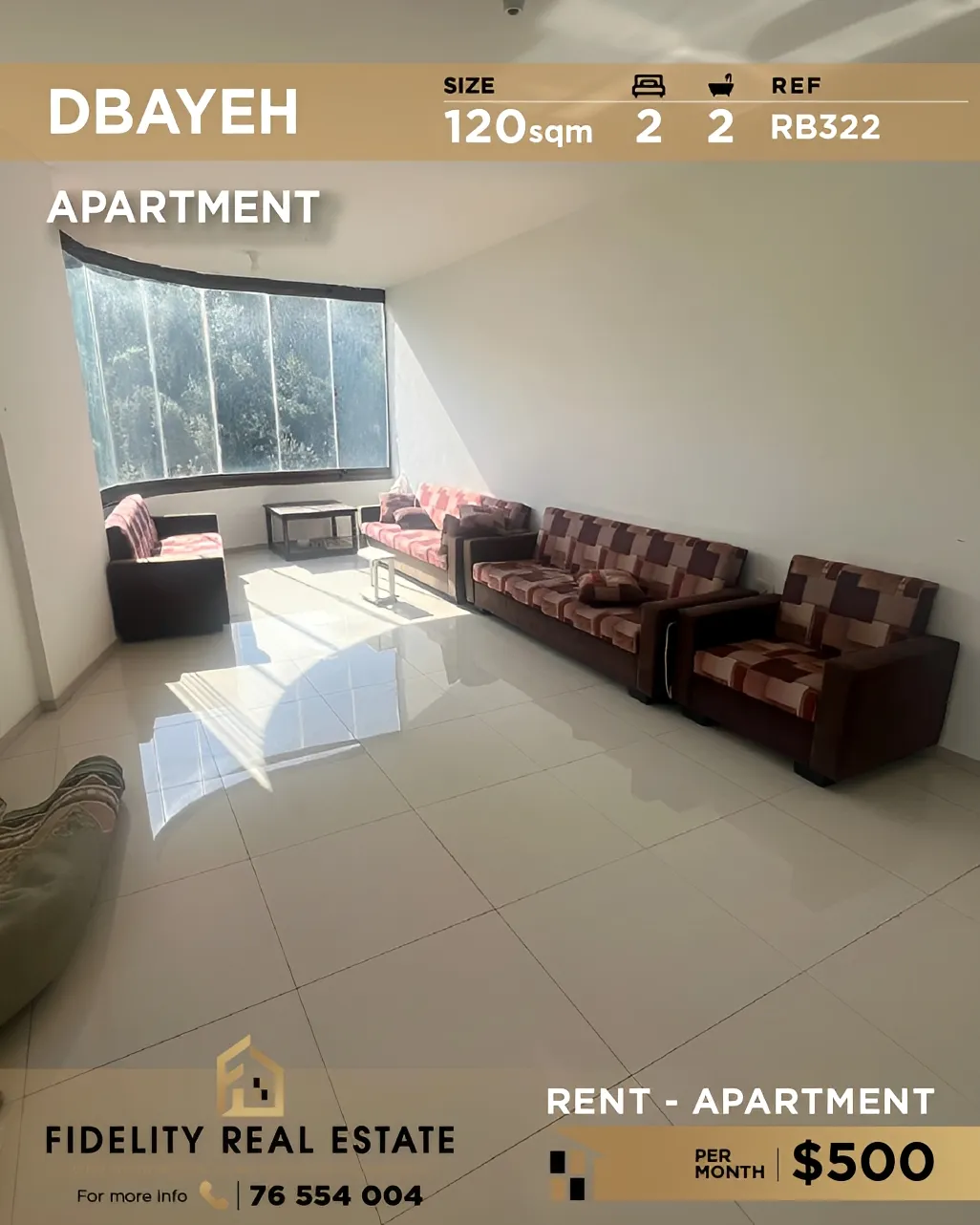 Apartment for rent in Dbayeh, Lebanon - 2 bed, 2 bath