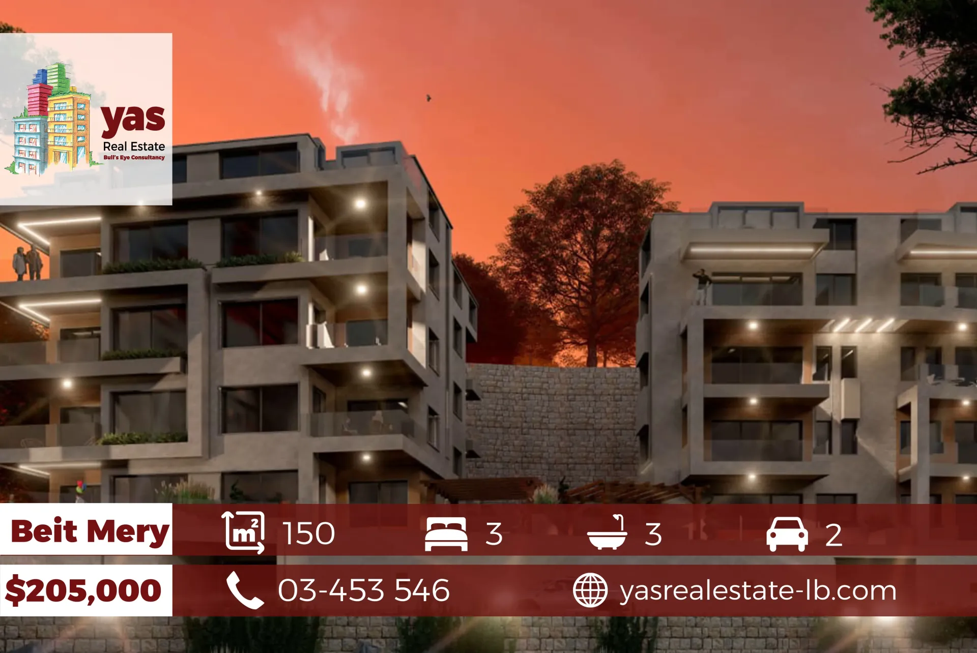 Apartment for Sale in Beit Mery - 3 bed, 3 bath