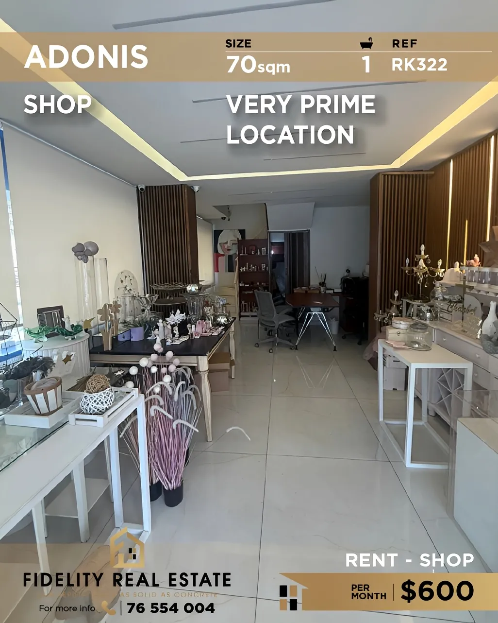 Shop for rent in Adonis, Lebanon