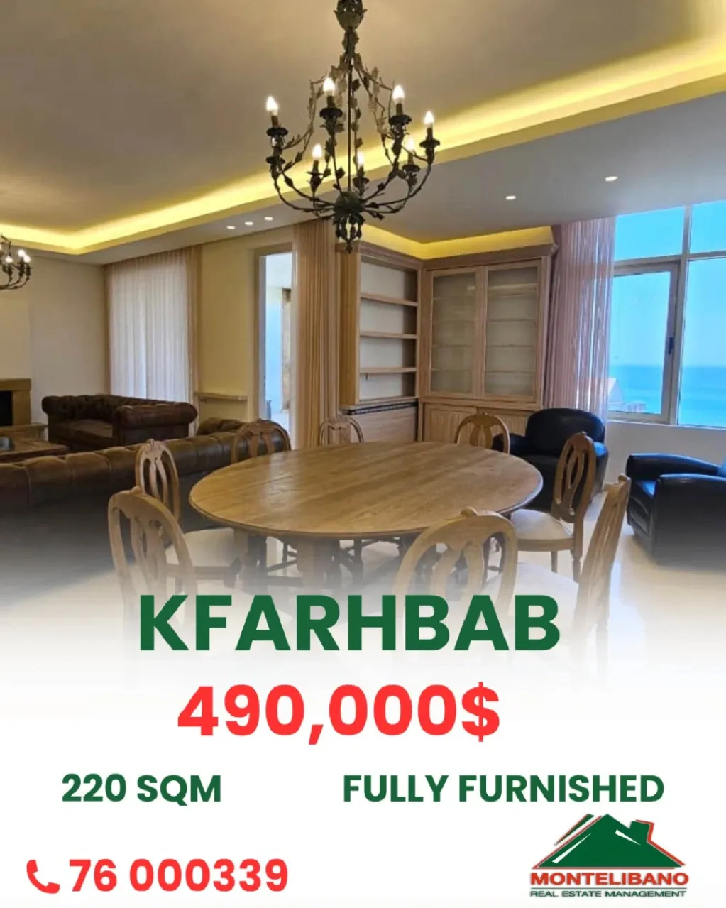 Apartment for sale in Kfar Hbab, Lebanon - 3 bed, 4 bath