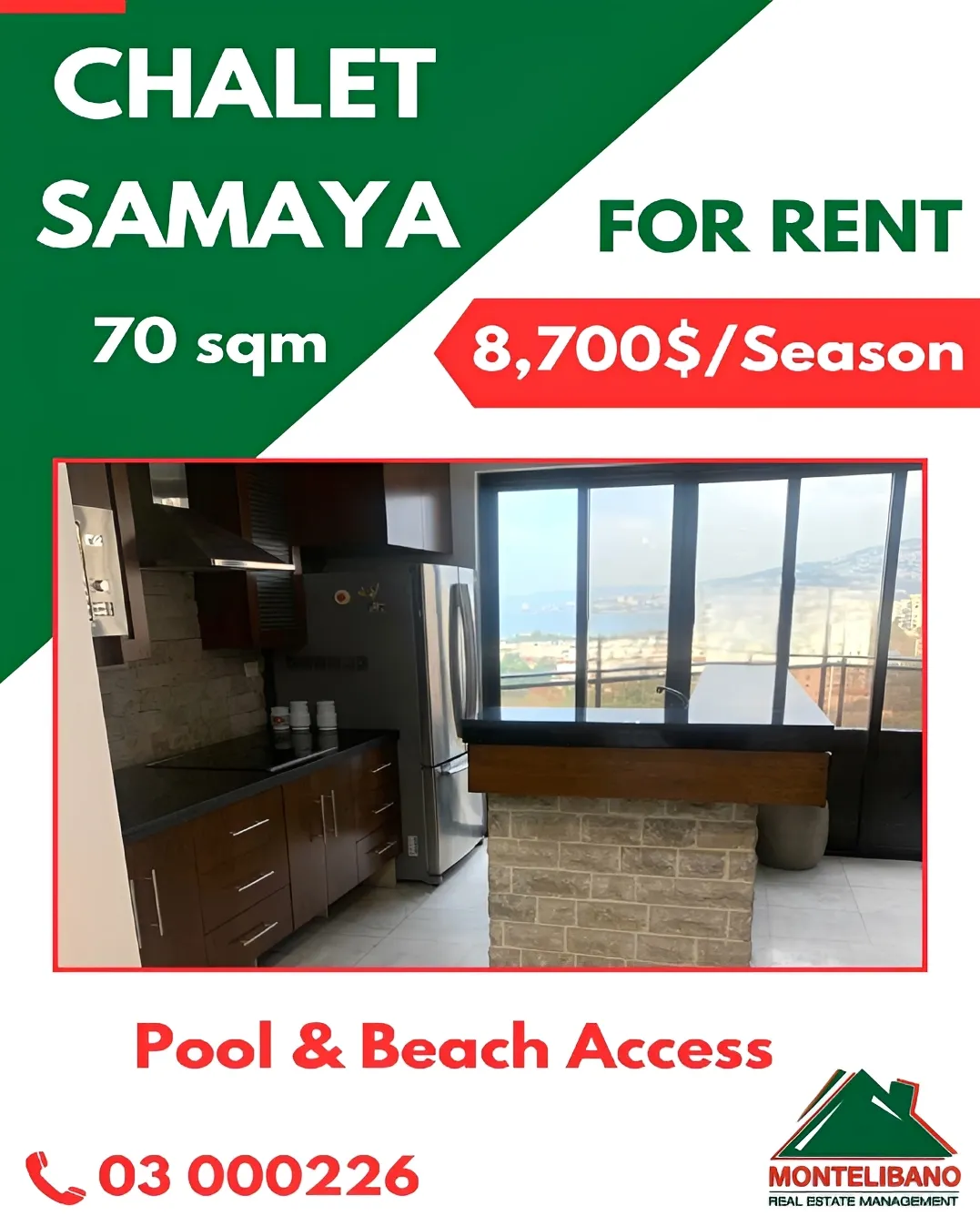 Chalet for rent in Kaslik, Lebanon - 1 bed, 0.5 bath