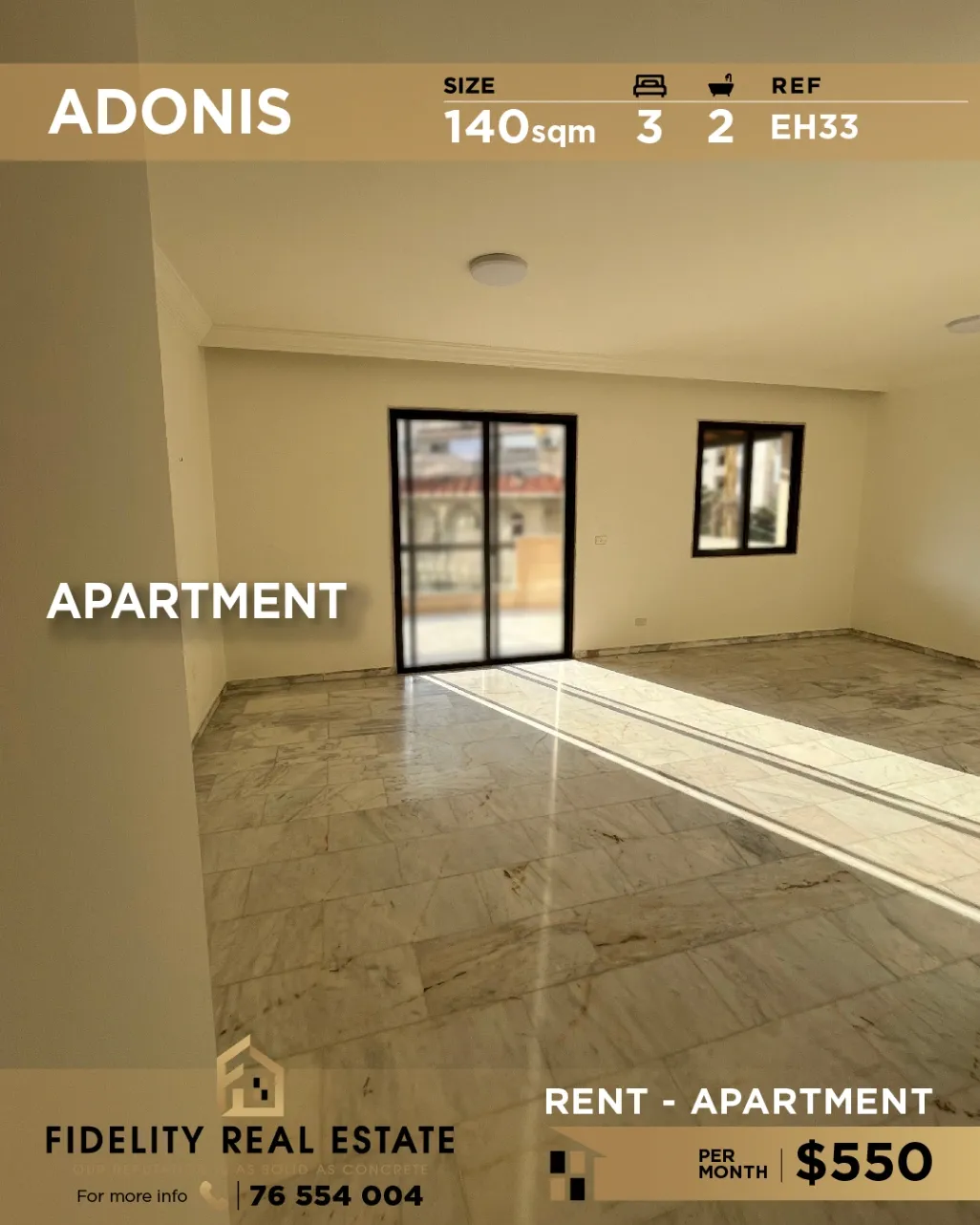 Apartment for rent in Adonis, Lebanon - 3 bed, 2 bath